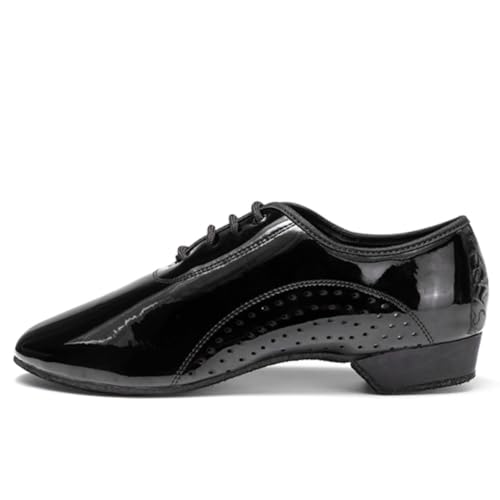 HIPPOSEUS Boy's Ballroom Dance Shoes Black Tango Salsa Latin Dancing Teaching Shoes,Model KCBD