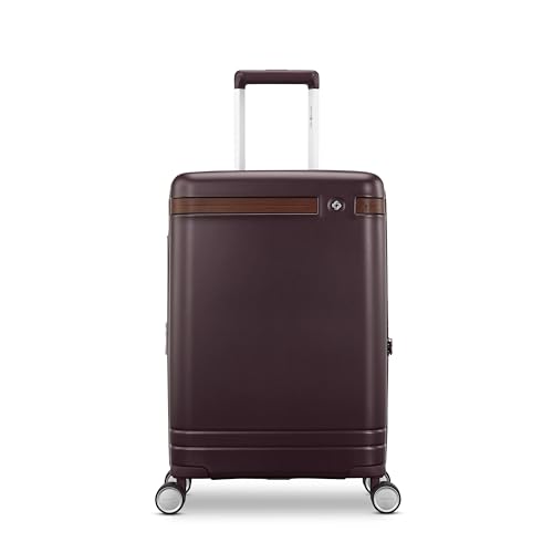 Image of Virtuosa Hardside 21 Inch Carry On Luggage - Airline Approved with 360 Spinner Wheels, RightHeight Adjustable Handle - Zippered WetPak - TSA Lock - Expandable Light Polycarbonate Shell - Merlot