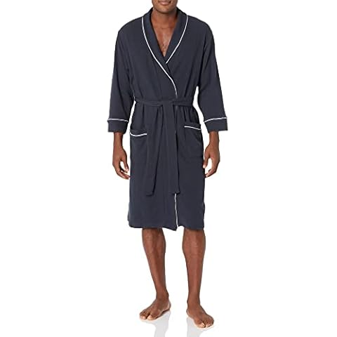 Amazon Essentials Herren Leichter Waffelpiqué-Bademantel (erhältlich in Big & Tall), Marineblau, M-L Cover