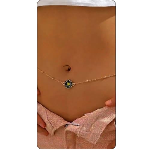 Image of Fabme Women's Waist Chain - Stylish Saree Gold Plated Belly Chain Body Hip Chain for the Waist Ladies Sexy Bikini Jewelry (26-42 In)