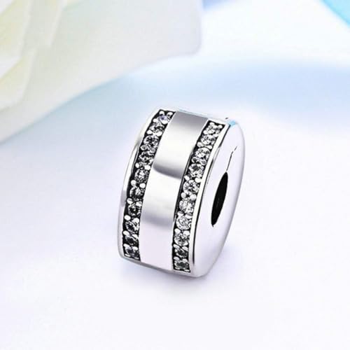 Sterling Silver Clip Charm Stopper Spacer for Pandora Bracelet (Silver)4