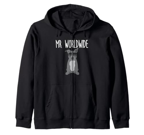 Roupa divertida Pitbull da Mr. Worldwide Camisola com capuz, Preto, Unissexo pequeno