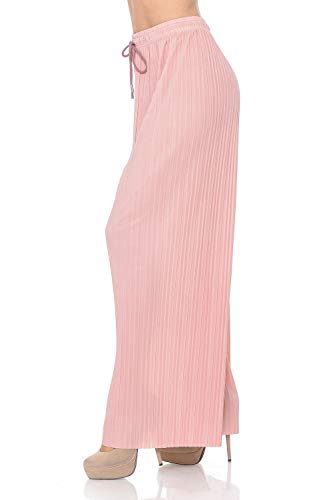 Auliné Collection Womens Solid Waistband Long Pleated Chiffon Palazzo Pants4