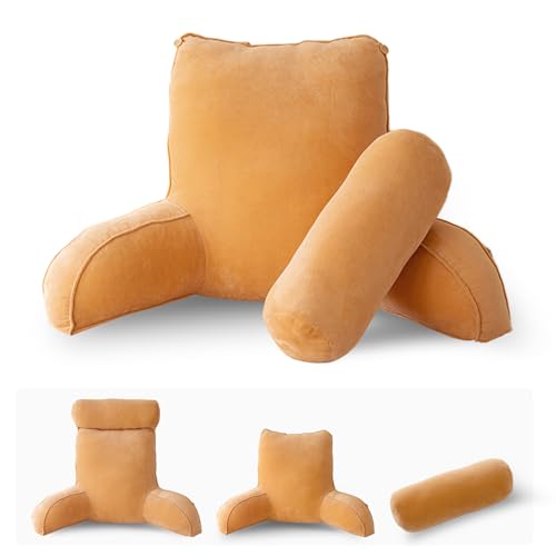 GYHH Almohada De Lectura Terciopelo De Cristal - Suave Apoyo Lumbar, Ideal para Adultos Y Niños, con Cojín Cervical Extraíble, Descansar En La Cama, Leer O Ver Televisión