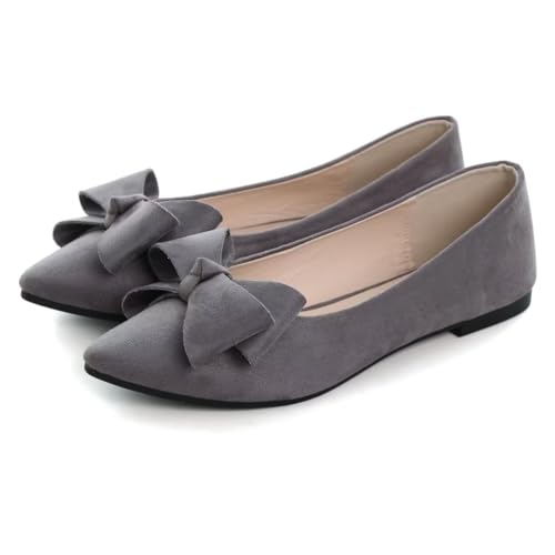 Image of TN TANGNEST Flats Shoes Women Comfort Casual Loafers | Classic Pointed Toe Bowknot Flats Cute Slip On Flats, Wear to Work Travel Walk