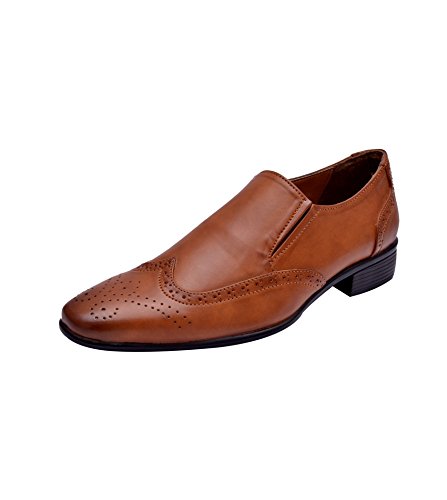HiRELS Men Tan Brogue Slip Ons 7 (B0108BXM5K) Amazon Price History, Amazon Price Tracker