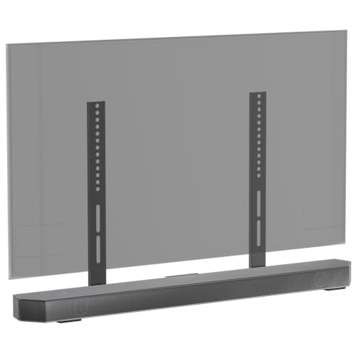 Soundbar TV Mount for Samsung, LG, Sony & Vizio Soundbars, for 200mm-600mm VESA Installation, Height Adjustable TV Sound Bar Bracket, No Wall Drilling Mount Above or Below TV, Hold Up to 15Lbs