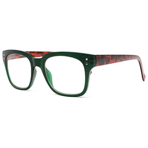 Grosses lunettes lecture fantaisies vertes et marron retro Brya - Mixte Cover
