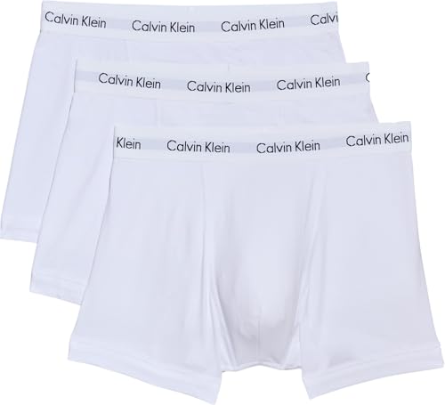 Calvin Klein Calzoncillos bóxer Hombre Pack de 3 Trunks Ropa Interior, Blanco (White), M
