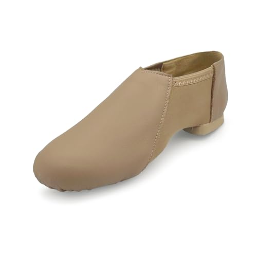 Jazz Leather Shoe with Arch Hugging Neoprene - JZ43 Java (Caramel, Medium, 13.5S)