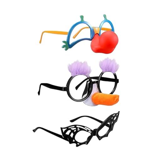 Dickly 【3点セット】ハロウィン 眼鏡飾り パーティー用 メガネ3組 面白いメガネ ノベルティメガネ 仮装 小物 ドレスアップ クレイジーアイズ おもしろ パーティー グッズ 余興 忘年会 イベント 誕生日 歓送迎会 万聖節 クリスマスプレゼント お
