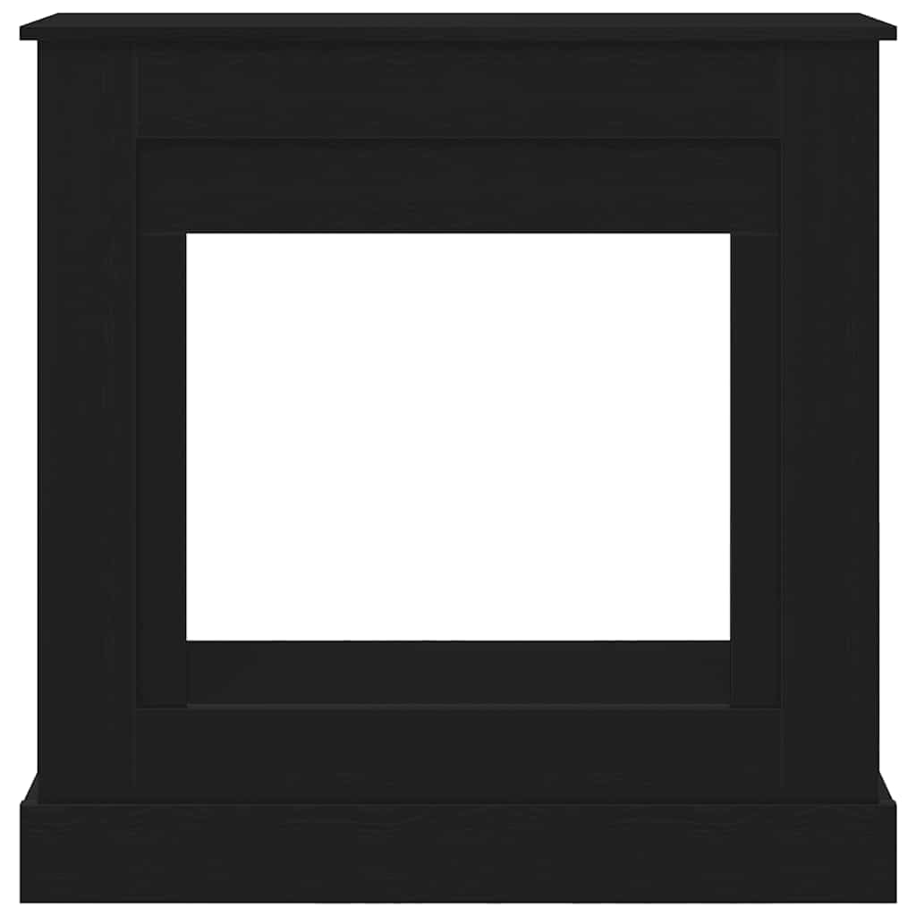 Kaminumrandung Schwarz Eichen-Optik 90x30x90 cm Holzwerkstoff Kamin Ofen Zubehör Feuerstelle Schwedenofen Kachelofen Funktionale Ablage Wohnzimmer Terrasse