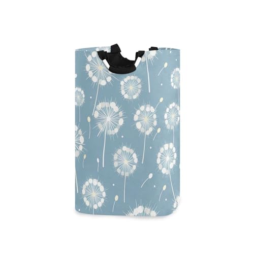 Jihqo Laundry Hamper Basket Pure Dandelion Collapsible Nursery Storage Bin Waterproof Clothing Baskets for Home Bedroom Bathroom Washing Room