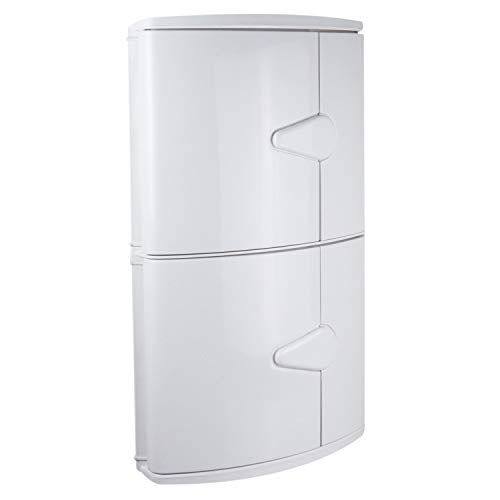 Image of CIPLA PLAST Double Door Corner Shelf for Bathroom | Bathroom Corner Cabinet with Door | Bathroom Cabinet Without Mirror | Storage Organizer | BRC-704 | with Towel Ring