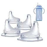 4Pack Replacement Silicone Spout Compatible with NUK, Soft Spout Replacement for NUK Active and Learner Cups, Easy Transition from Bottle to Cup, No Spill for Sippy Cup Nipples