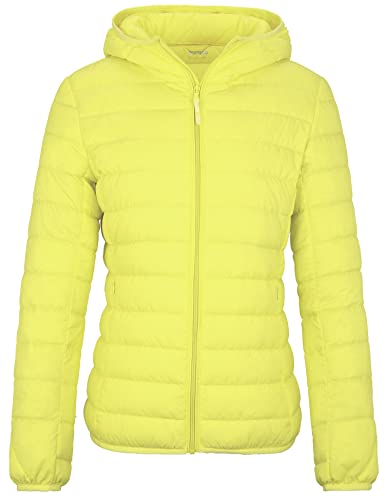 Wantdo Women's Short Down Jacket Packable Light Warm Winter Coats (Yellow, 2X-Large) #TOP2