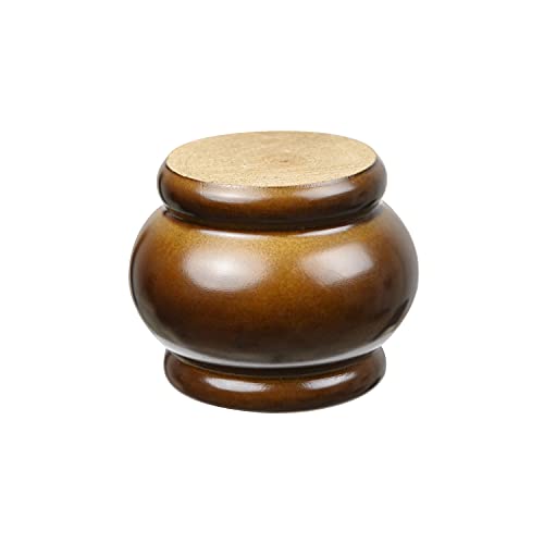 4Pcs Wooden Round Furniture Bun Feet 2.36" Tall Walnut Finished Replacement Solid Wood Furniture Legs Dresser Legs Sofa Cabinet Couch Replacement Legs #TOP3