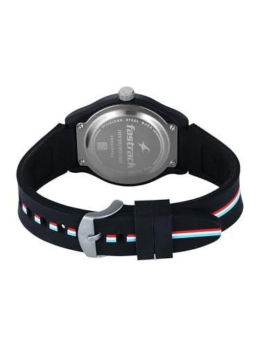 Image of Fastrack Tees Zine with Black Dial Black Silicon Strap Watch for Unisex - 38037PP24W