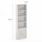 oneinmil 71.5" Tall Bookshelf and Bookcase, 6-Tier Wooden Bookshelves with Cabinet Doors, Floor Bookshelves and Office Storage Cabinets for Home Office, Living Room (White 1 Pack, 6-Tier) - Image 3