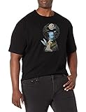 Disney Big Tinkerbell Keyhole Men's Tops Short Sleeve Tee Shirt, Black, Large Tall