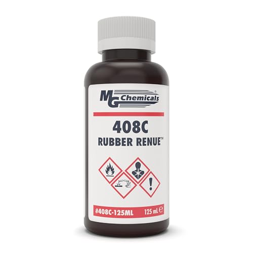 MG Chemicals 408C Rubber Renue, Cleaner, Clean Rejuvenate and Restore Rubber Seals, Trip, Belts, Platens and Rollers, 125ml Liquid Bottle