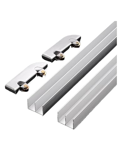 Kit de riel para puerta corredera de cristal, riel...
