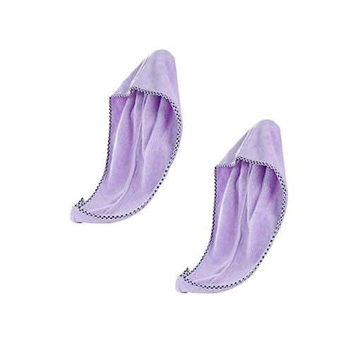 POPETPOP 6 Peças Turbante Absorvente De Lã Coral Toalha De Cabelo Turbante De Cabelo Envoltório De C