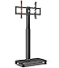 FITUEYES Carrello TV mobile con base in legno Supporto TV rotante su ruote per schermo da 32"a 65" Girevole in altezza regolabile Supporta 40 kg Max VESA 600 * 400 mm Gestione cavi FT-E1652WB