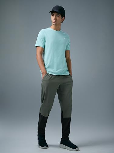 Image of TECHNOSPORT Mens Woven Regular Fit Activewear Joggers for Running, Gym, Sports and Regular Use Stretchable, Colorblock and Antimicrobial