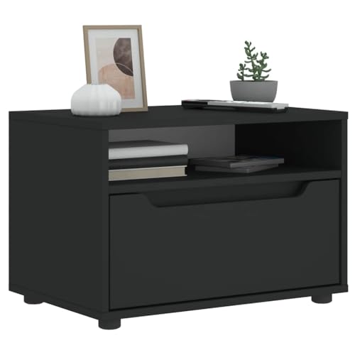 Iiaky Mueble de TV VISNES Negro 60x40x38 cm Madera Mueble TV Salon Mueble TV Madera Mesa Television Salon Mueble salón TV de ingeniería