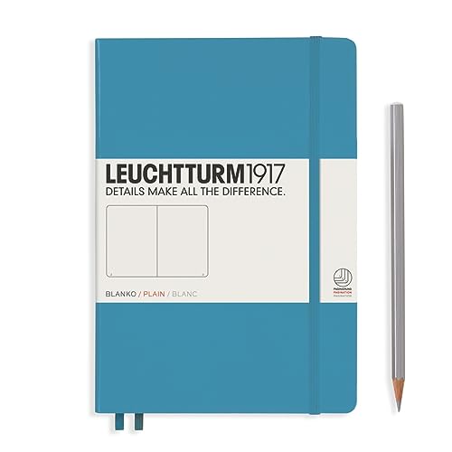 Image of LEUCHTTURM1917 - Notebook Hardcover Medium A5-251 Numbered Pages for Writing and Journaling (Nordic Blue, Plain)