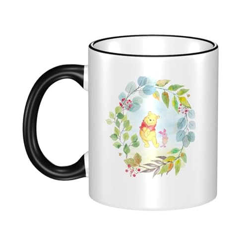 くまのプーさん マグカップ 保温・保冷 電子レンジ対応 コーヒーカップ 陶器 セラミック 耐高温 軽量 個性人気 誕生日プレゼント大容量 Black