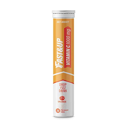 Fast&Up Vitamin C 1000 mg - Antioxidants - Immune Support - Build Your Immunity - 20 Effervescent Tablets - Orange Flavour