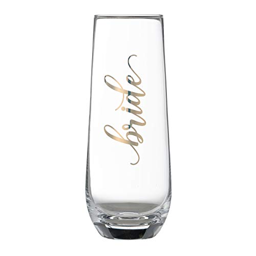 Lillian Rose Gold "Bride" Stemless Champagne Glass by Lillian Rose - Used condition - US$5.88