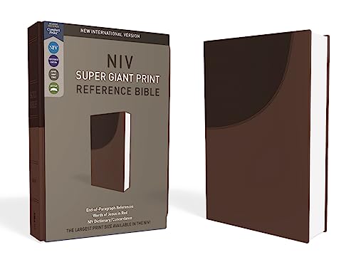 NIV, Super Giant Print Reference Bible, Imitation Leather, Brown, Red Letter Edition: New International Version, Leathersoft, Brown, Red Letter Edition, Super Giant Print, Reference