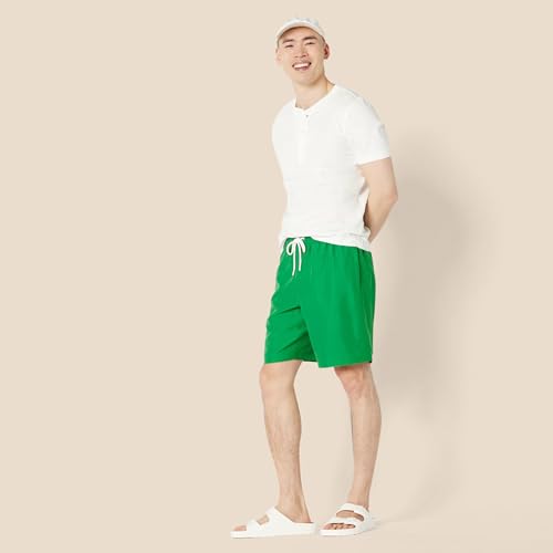 Image of Amazon Essentials Men's 9 inch Swim Trunks with Mesh Lining, Pockets, Drawstring Closure