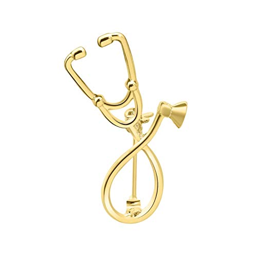 YI-YU A Variety of Styles of brooches for Doctors Nurses Stethoscope brooches Medical Jewelry Enamel Cowboy Coat hat Badge pins Jewelry (Color : Gold)