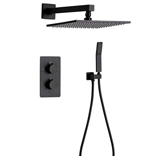 Douche thermostatique laiton noir mat anti-variation de température