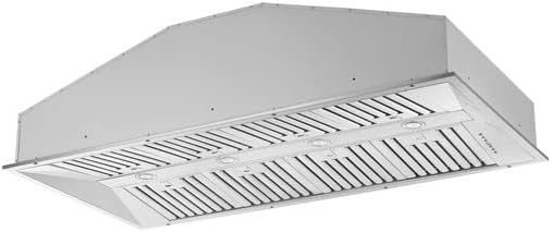Forno Altilia 60" Inch. Built-in/Insert Range Hood with 1200 CFM Double Motor and 4 Speed Touch Control - Stainless Steel Kitchen Vent Hood with Baffle Style Filters and 2 Halogen Lights