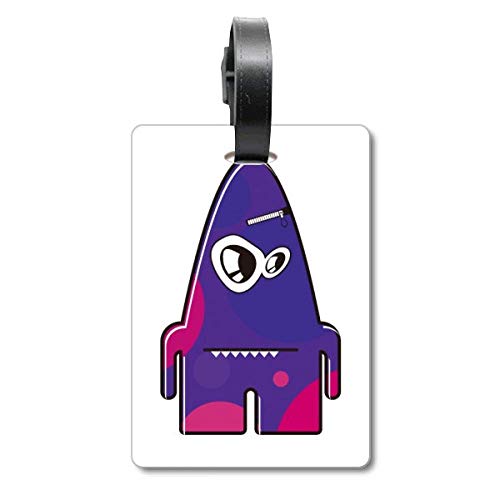 Étiquette bagage violette Alien Monster Cruise valise voyage