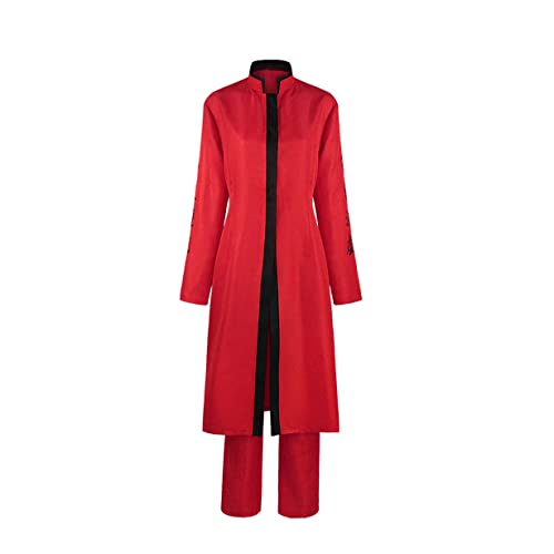 KEYGEM Anime Haitani Cosplay Costume Halloween Party Fancy Dress Red Trench Coat Set,Red-XS