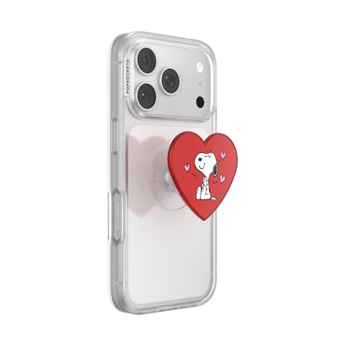 PopSockets PopTop Adhesive Phone Grip with Swappable Top Snoopy - Snoopys Big Heart