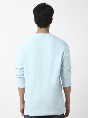 Image of Urbano Fashion Men's Textured Round Neck Oversized Full Sleeve Cotton T-Shirt