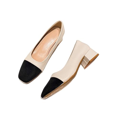 Womens Sandals Women's medium heel shallow work square toe high heels