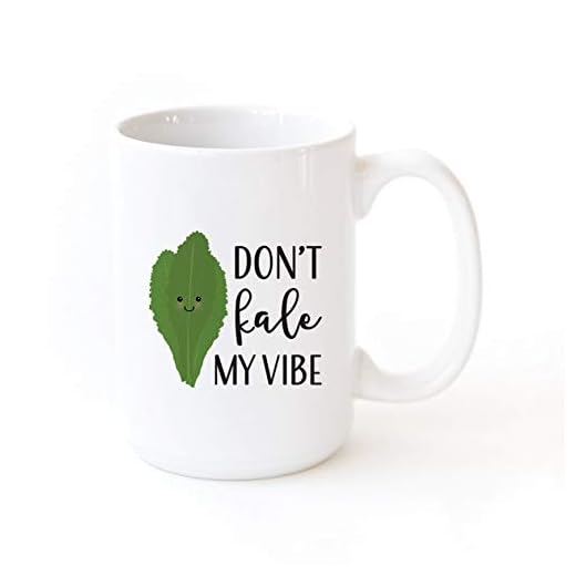 The Cotton & Canvas Co. Don't Kale My Vibe Funny Food Pun Porcelain Ceramic Coffee Mug and Tea Cup