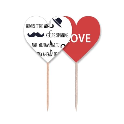 Cure-dents drapeau Love Heart pour décoration de cupcake et buffet
