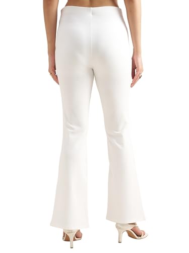 Image of Tokyo Talkies Women Mid Rise Boot Cut Trouser | Stretchable Formal Wear