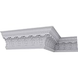 Ekena Millwork MLD07X05X09OD Odessa Leaf Dentil Crown Moulding, 7 3/4'H x 5 1/2'P x 9 1/2'F x 94 1/2'L, White