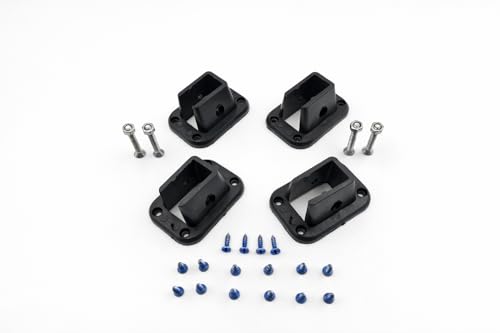 Image of Foldable Laptop Table Leg Mounts, Heavy Duty Plastic Brackets with Screws & Bolts | Adjustable Folding Table Leg Support (Pack 4)