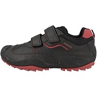 Geox Boys J New Savage Boy Shoes, Black Red, 7 UK